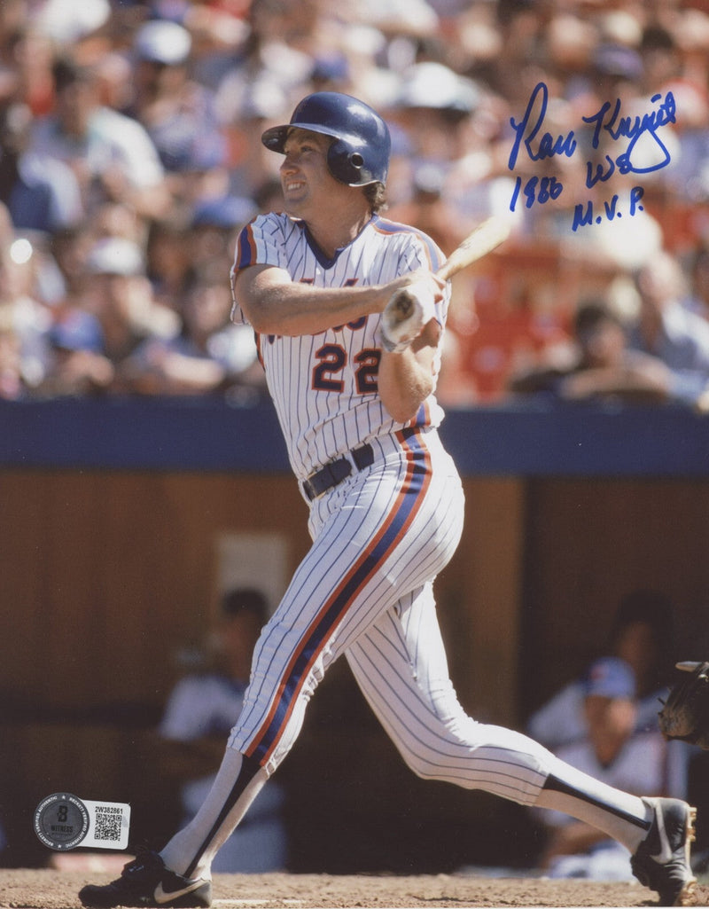 Ray Knight Signed New York Mets 8x10 Photo w/ 1986 WS MVP Becket BAS COA #2