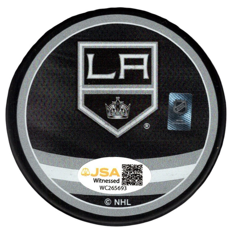 Bernie Nicholls Signed LA Kings Reverse Retro Puck w/ 3x AS JSA Witness COA