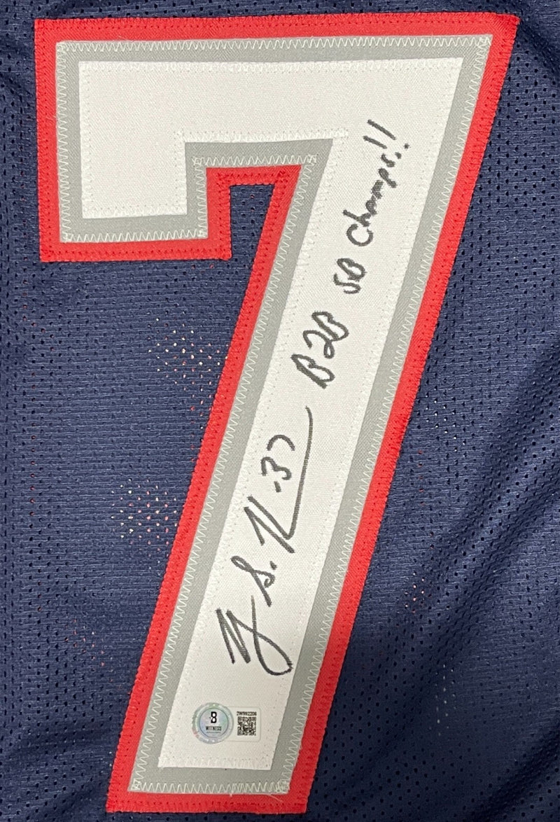 Rodney Harrison Signed Patriots Custom Jersey w/ B2B SB Champ Beckett W BAS COA
