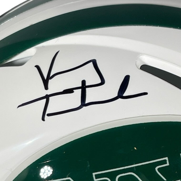 Vinny Testaverde Signed Jets TB 98-18 Mini Helmet Beckett Witness BAS COA