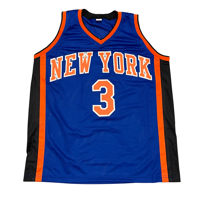 Stephon Marbury Signed Auto NY Knicks Blue Custom Jersey Beckett Wit BAS COA