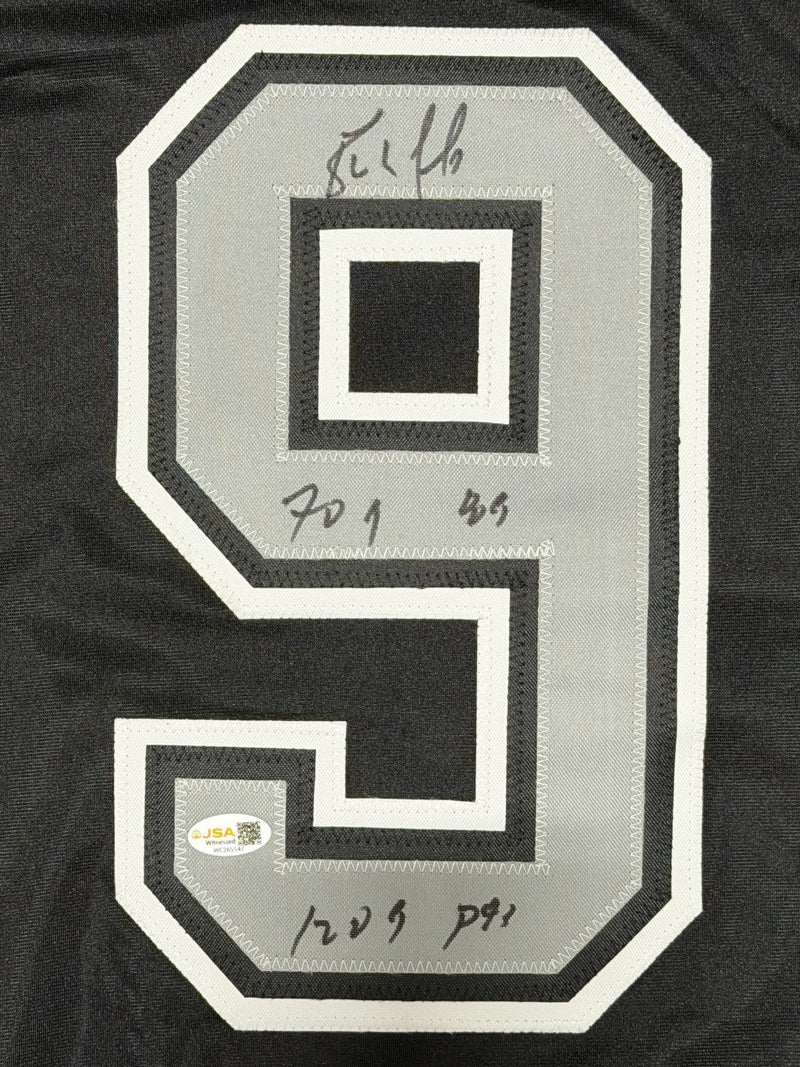 Bernie Nicholls Signed Los Angeles Kings Custom Jersey w/ 2 Insc JSA Witness COA