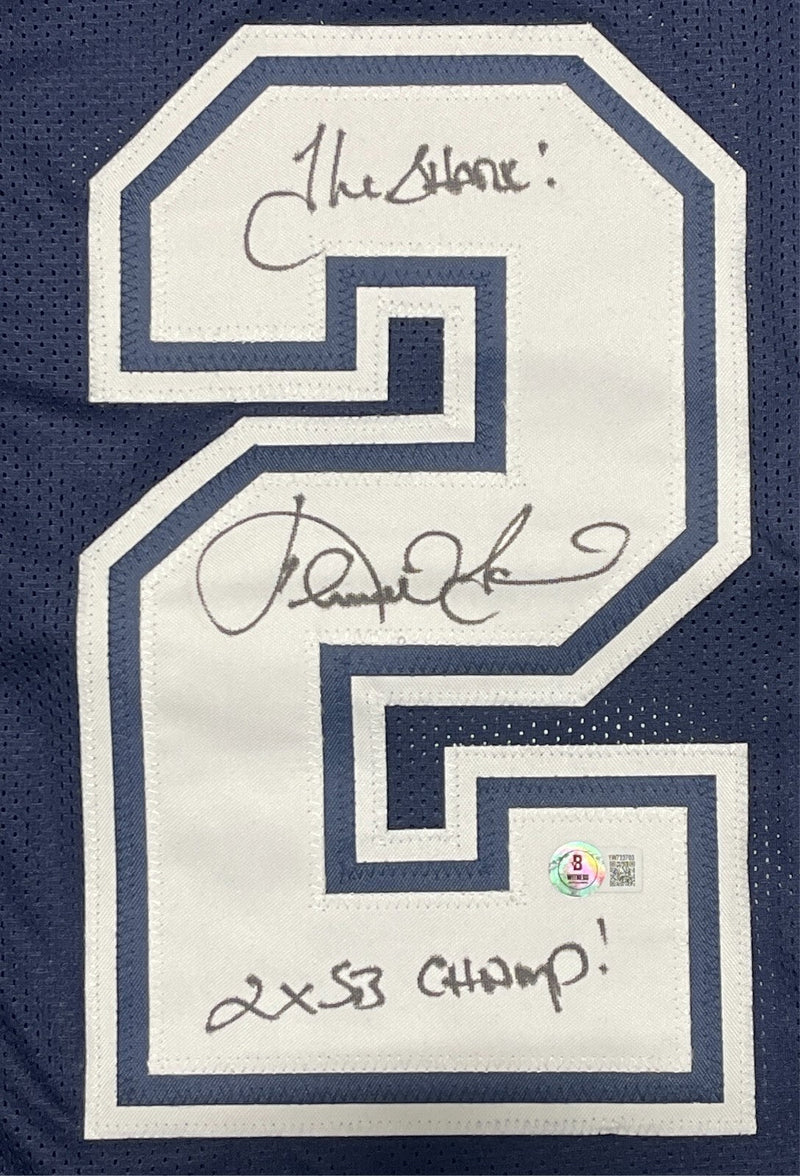 Kenny Gant Signed Dallas Cowboys Custom Jersey w/ 2 ins Beckett Witness BAS COA