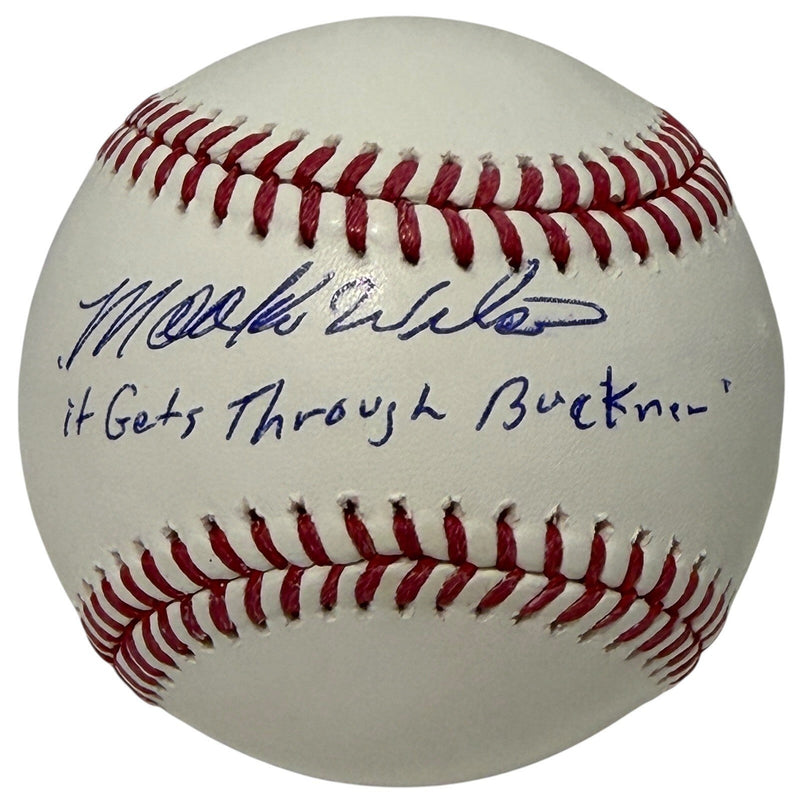 Mookie Wilson Signed ROMLB Baseball w/ It Gets Through Buckner JSA Witness COA