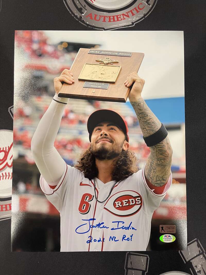 Jonathan India Signed Autographed Reds 11x14 Photo PSA ITP COA 2021 NL ROY