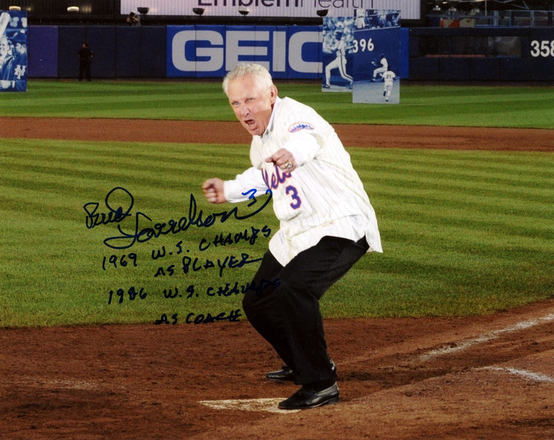 Bud Harrelson Signed New York Mets 8x10 Photo w/ 2 Inscriptions LSCM COA