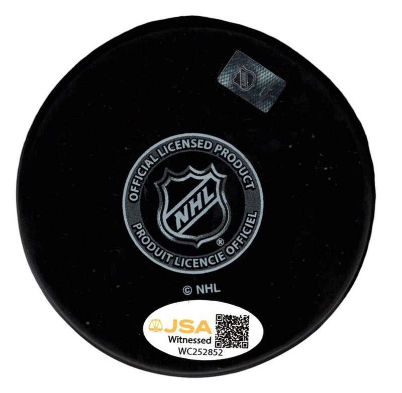 Kevin Stevens Signed New York Rangers Logo Puck w/ 3x AS JSA Witness COA