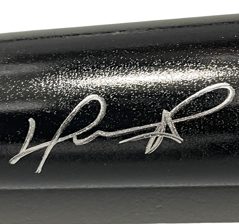 David Ortiz Signed Black Louisville Slugger Baseball Bat Beckett Witness BAS COA