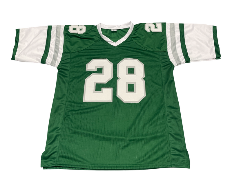 Bill Bradley Signed Philadelphia Eagles Custom Green Jersey Beckett Wit BAS COA