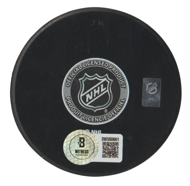 Al Iafrate Signed Capitals 50th Anniversary Puck w 105.2 MPH Beckett Wit BAS COA