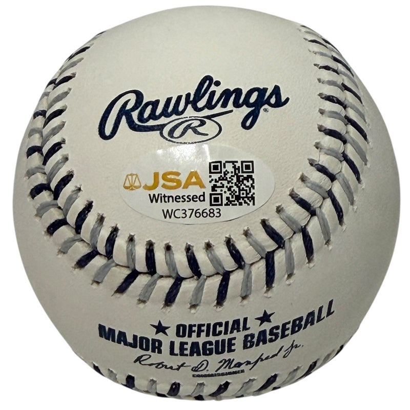 Orlando Hernandez Signed Yankees Logo Baseball w/ 2 Insc WSC JSA Witness COA