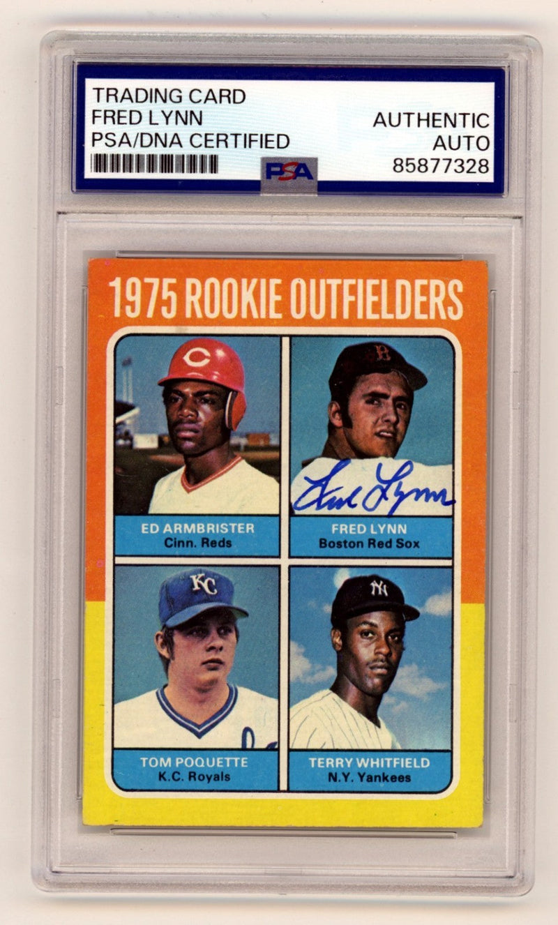 Fred Lynn 1975 Topps #622 Signed Rookie RC PSA Authentic Auto Boston Red Sox