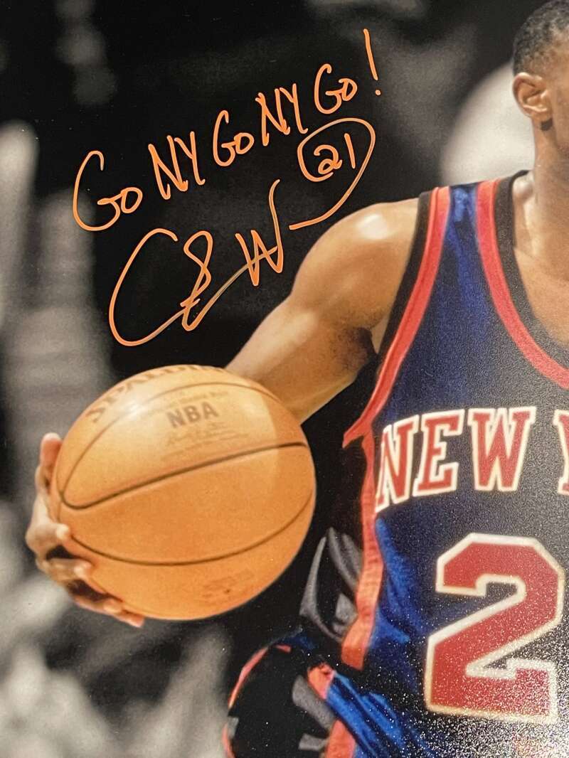 Charlie Ward Signed 16x20 Photo Spotlight w/ GO NY GO NY GO Knicks PSA COA