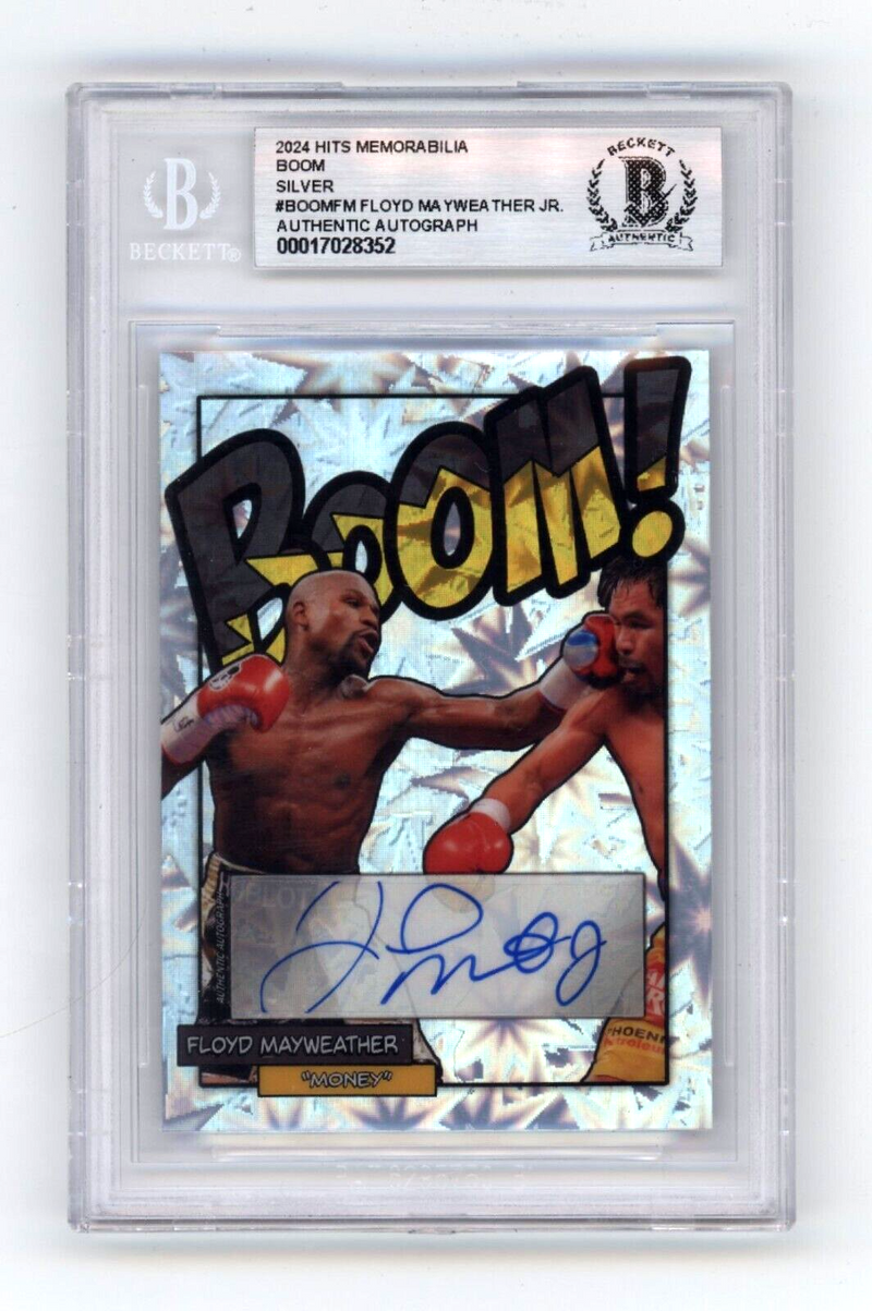 Floyd Mayweather Jr. 2024 Hits Memorabilia BOOM Silver #/3 Signed BGS BAS Auto