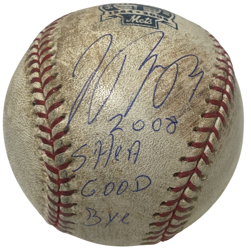 Jose Reyes Signed ROMLB Game Used Baseball Mets w/ 2008 Shea Good Bye PSA COA