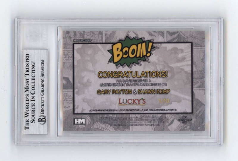 Shawn Kemp & Gary Payton 2024 Hits BOOM Gold #/10 Dual Signed BGS BAS Auto