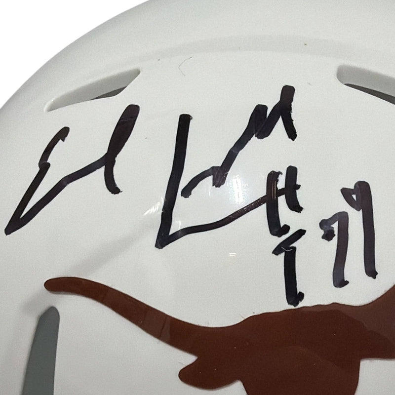 Earl Campbell & Ricky Williams Signed Texas Mini Helmet w/ HT Insc JSA Wit COA