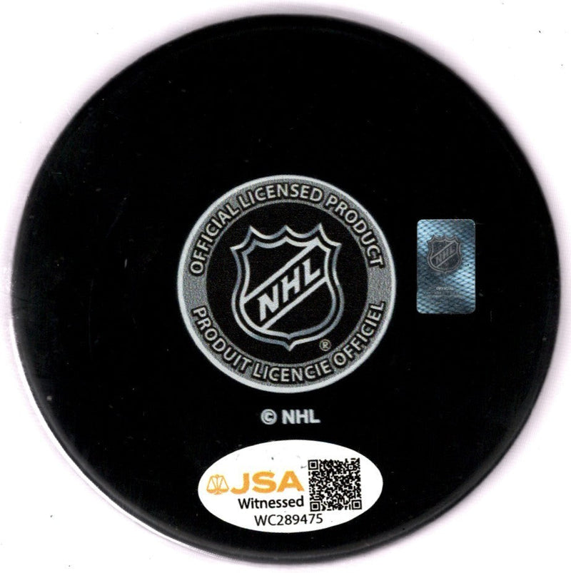 Ken Daneyko Signed Devils 40th Anniversary Logo Puck w/ 3x Cup Champ JSA Wit COA