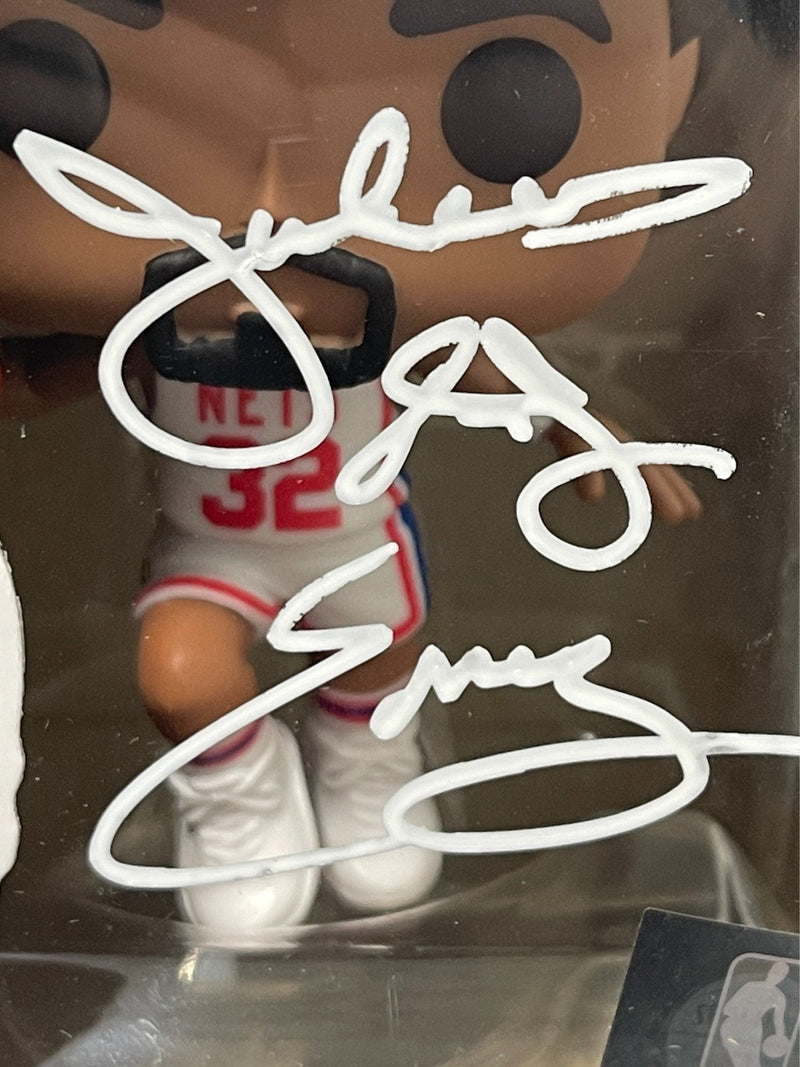 Julius Erving Signed Nets NBA Funko Pop #107 w/ Dr J Ins Beckett Witness BAS COA