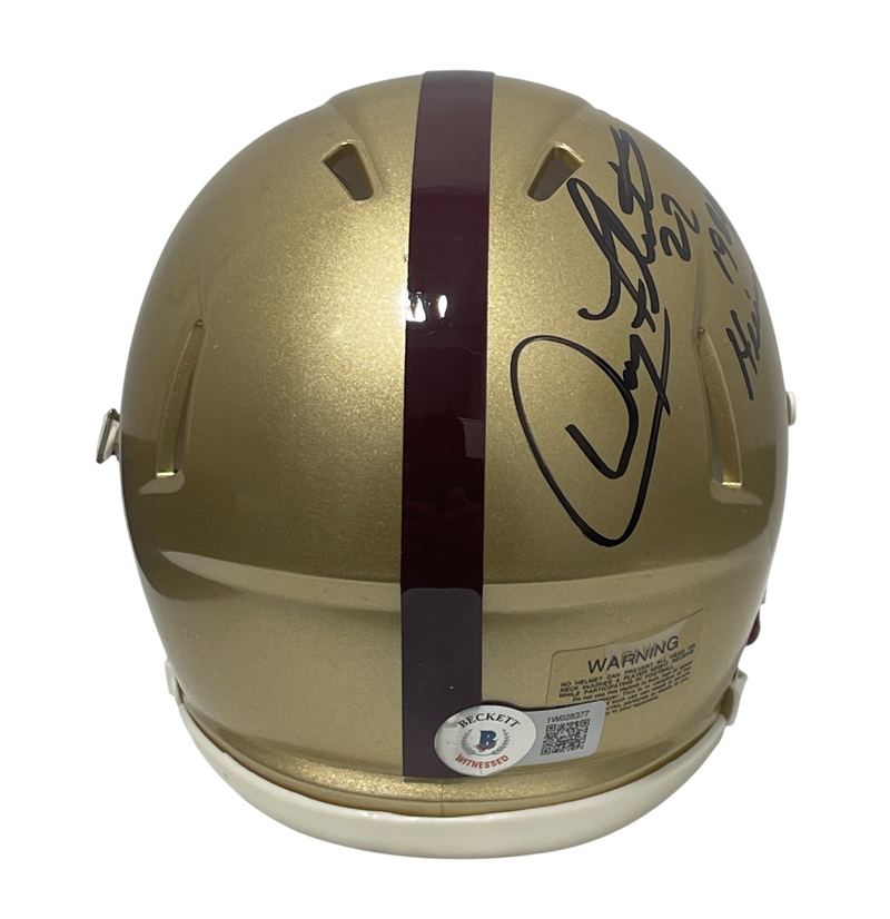 Doug Flutie Signed Boston College Mini Helmet 1984 Heisman Beckett Wit BAS COA
