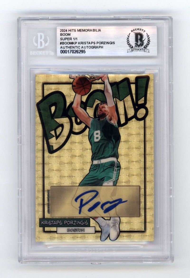 Kristaps Porzingis 2024 Hits Memorabilia BOOM Super #1/1 Signed BGS BAS Auto