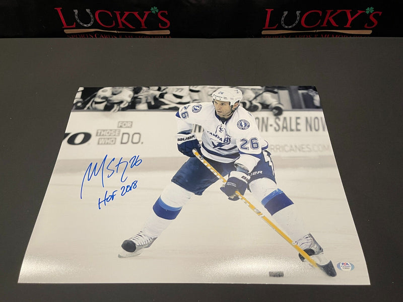 Martin St. Louis Signed Auto Tampa Bay Lightning 16x20 Photo HOF 2018 PSA COA #2