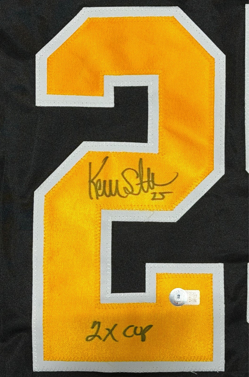 Kevin Stevens Signed Penguins Custom Jersey w/ 2x Cup Beckett Witness BAS COA