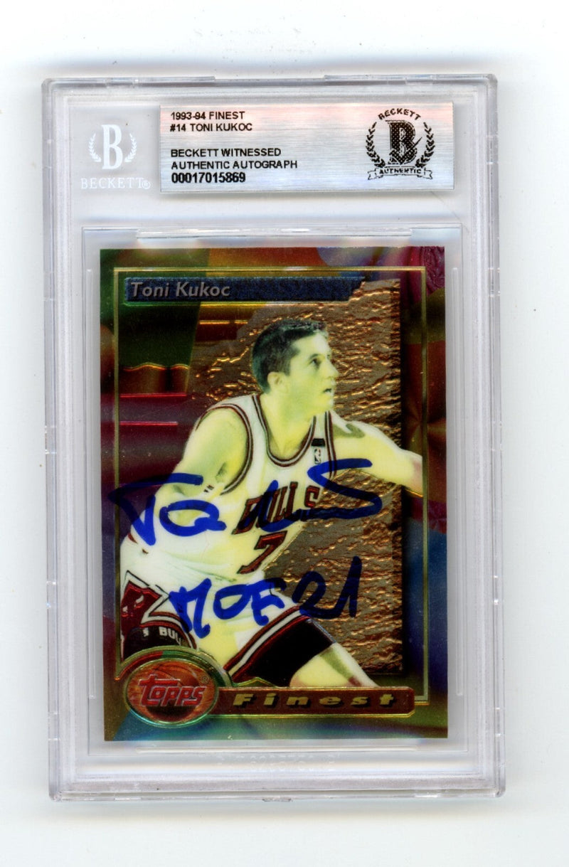 Toni Kukoc 1993-94 Topps Finest 14 Rookie RC w HOF Signed BAS BGS Authentic Auto