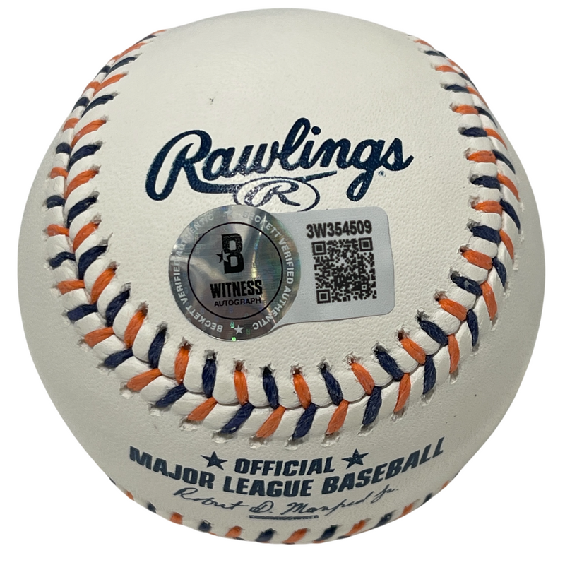Jack Morris Signed Tigers Logo ROMLB Baseball w/ #47 Beckett Witness BAS COA