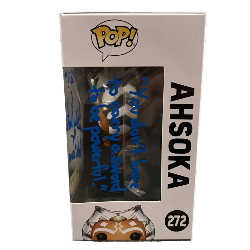 Ashley Eckstein Signed Auto Ahsoka Tano 272 Star Wars Funko Pop w 2 Insc JSA COA