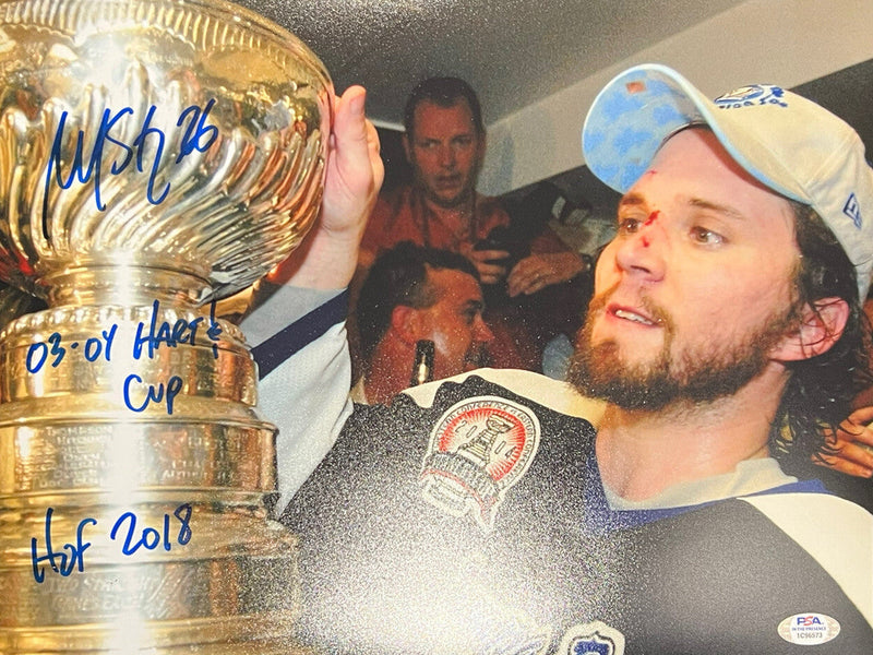 Martin St. Louis Signed Auto Tampa Bay Lightning 11x14 Photo 3x Ins PSA ITP COA