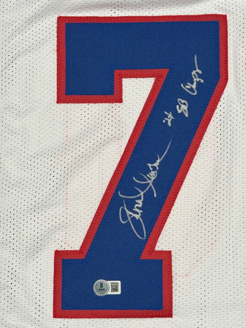 Leonard Marshall Signed Giants Custom Jersey w/ 2x SB Champs Beckett Wit BAS COA