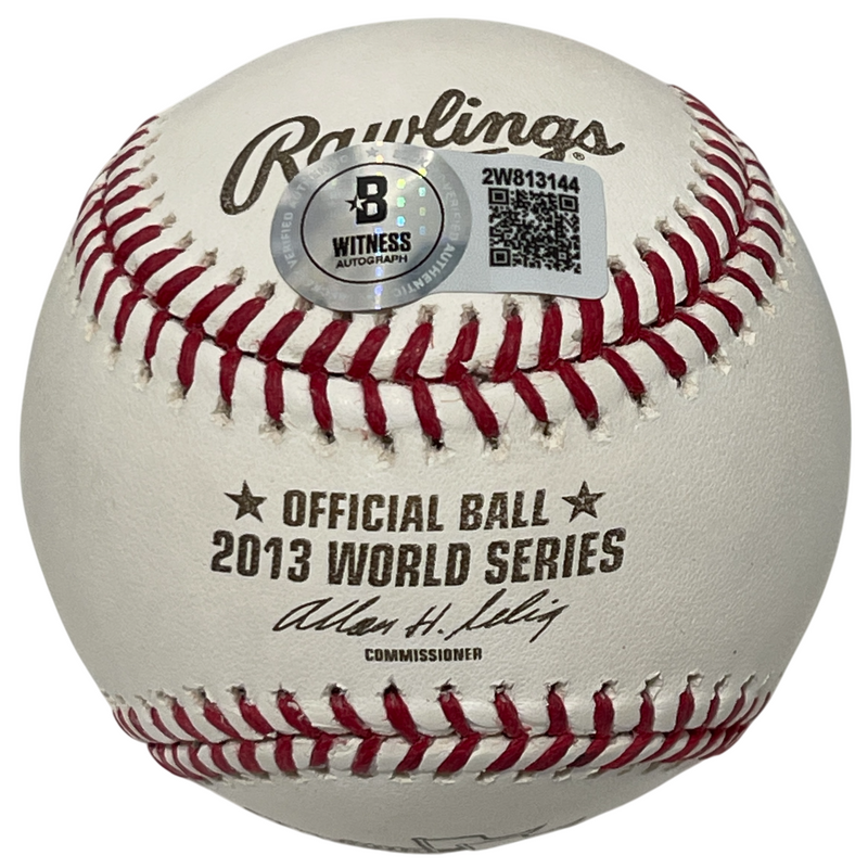 David Ortiz Signed 2013 World Series WS ROMLB Baseball Beckett Witness BAS COA