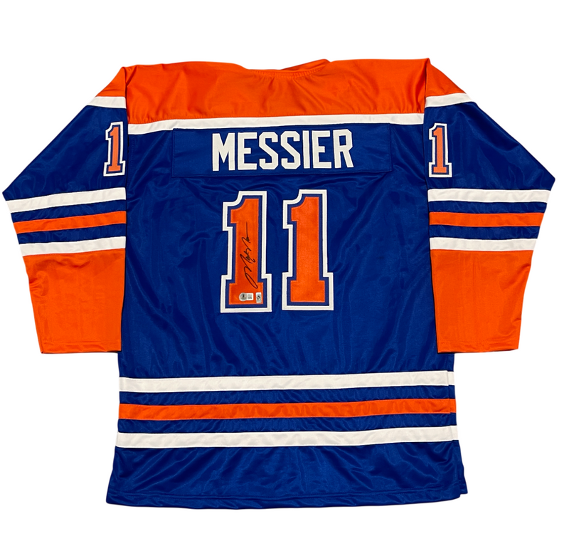 Mark Messier Signed Autographed Edmonton Oilers Custom Jersey Beckett BAS COA