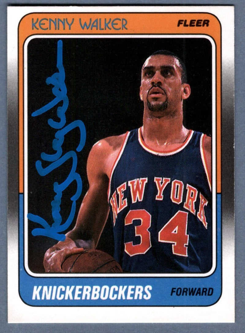 Kenny "Sky" Walker Signed 1988-89 Fleer #83 Rookie RC New York Knicks