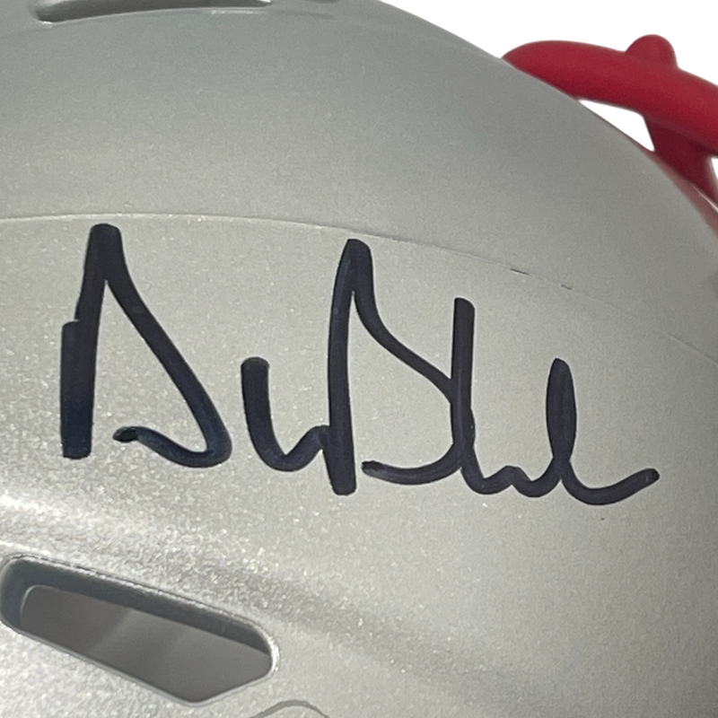 Drew Bledsoe Signed New England Patriots Speed Mini Helmet Beckett Wit BAS COA
