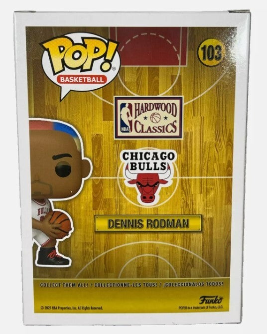Dennis Rodman Signed Auto Funko Pop #103 The Worm Beckett Witness BAS COA Bulls