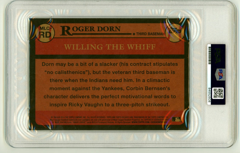 Corbin Bernsen 2014 Topps Archives Oversized Major League w Dorn Signed Auto PSA