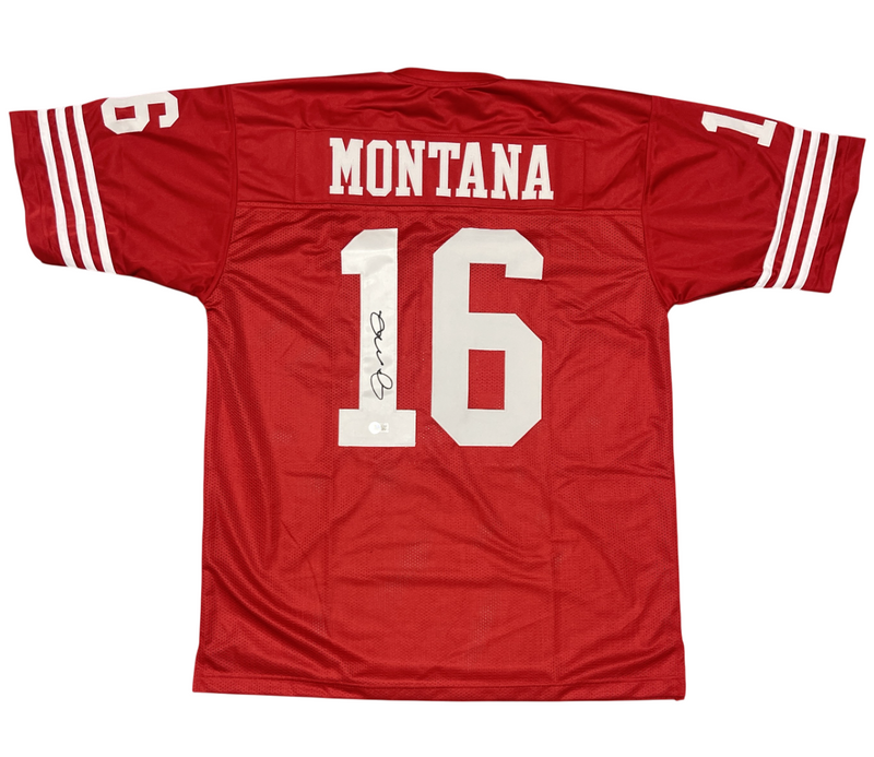 Joe Montana Signed San Francisco 49ers Custom Red Jersey Beckett BAS COA