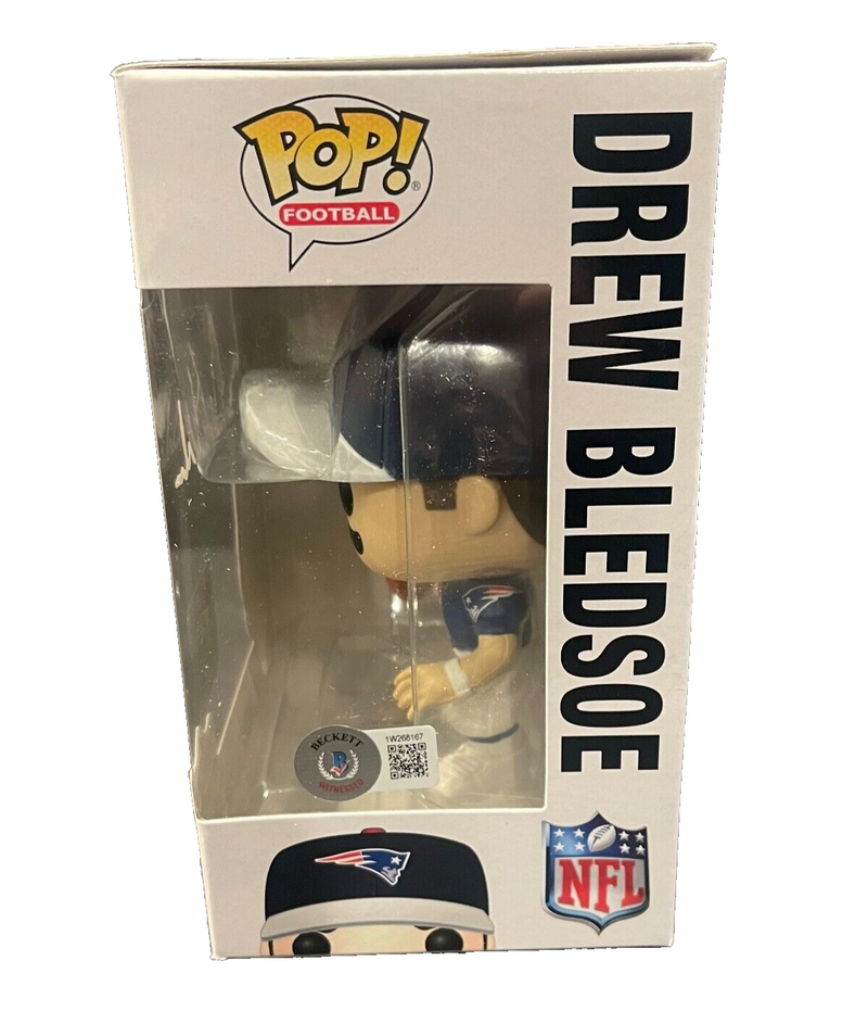Drew Bledsoe Signed Auto Autographed Funko Pop #115 Beckett Witness BAS COA