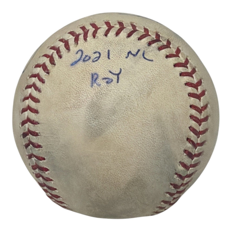 Jonathan India Signed Game Used MLB Debut Baseball 4/1/21  Insc ROY MLB PSA COA