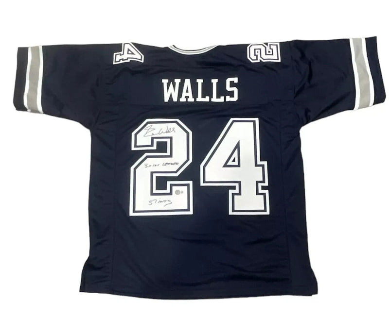 Everson Walls Signed Dallas Cowboys Custom Jersey 2 ins Beckett Witness BAS COA