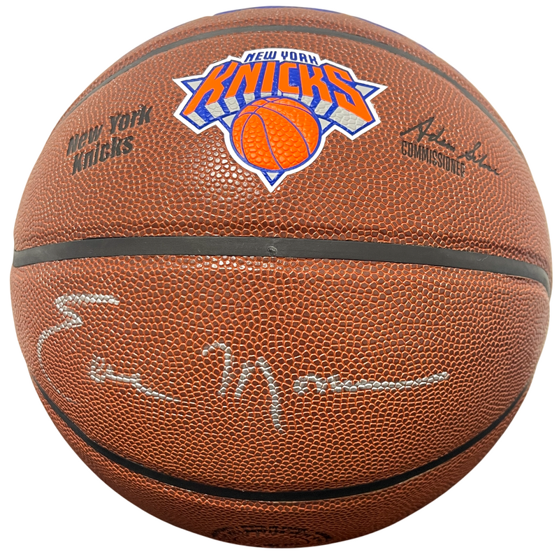 Earl Monroe Signed Wilson NY Knicks Logo Wilson Basketball Beckett Wit. BAS COA