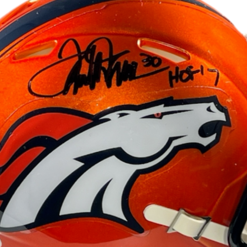 Terrell Davis Signed Denver Broncos Flash Mini Helmet w HOF JSA Witness COA