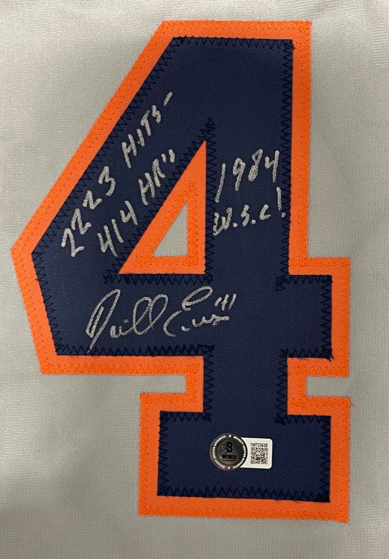 Darrell Evans Signed Detroit Tigers Custom Jersey w/ 3 Ins Beckett Wit BAS COA