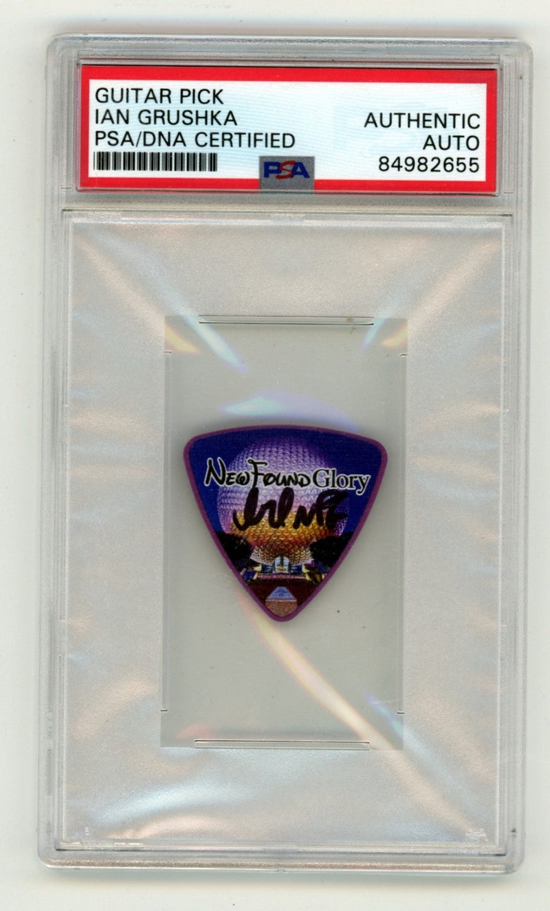 Ian Grushka New Found Glory Disney World Epcot Signed Guitar Pick PSA AUTHENTIC