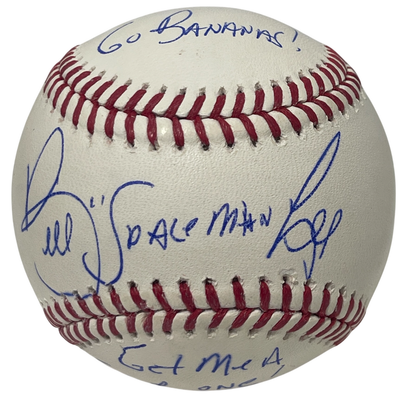 Bill "Spaceman" Lee Signed ROMLB Baseball w/ 3 Insc Beckett Wit BAS COA Bananas