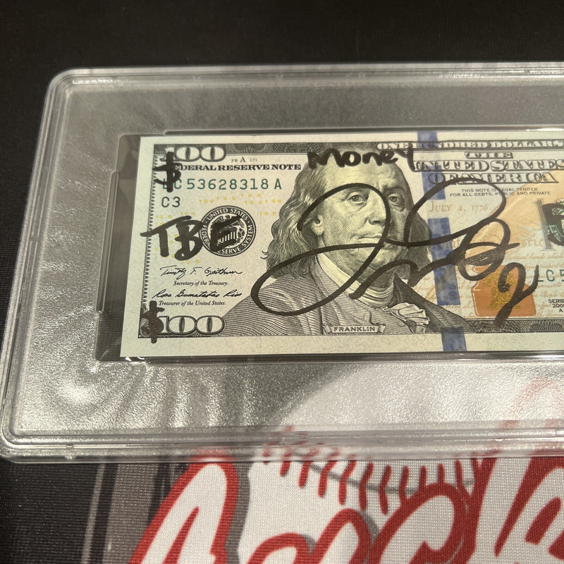Floyd Mayweather Jr Signed $100 Bill US Currency x4 Inscriptions PSA 10 Auto B