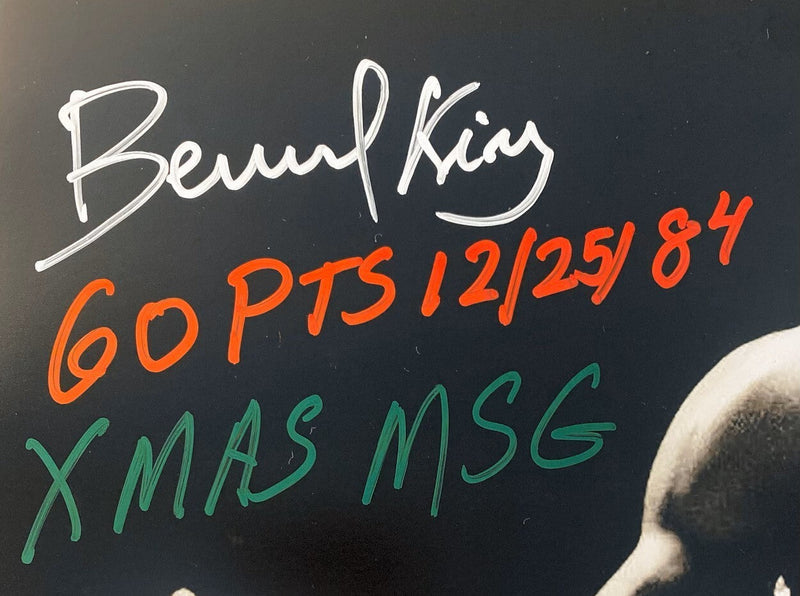 Bernard King Signed New York Knicks 11x14 Photo w/ X MAS Beckett Witness BAS COA