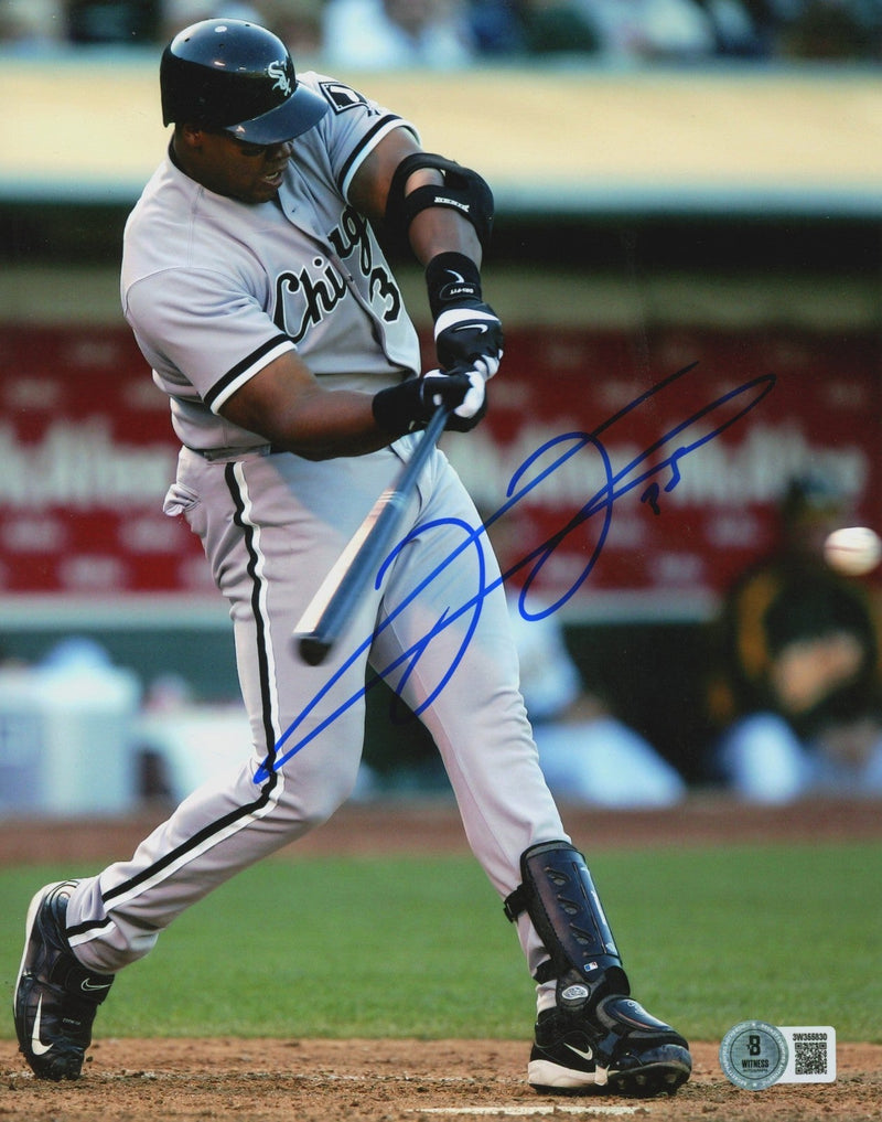 Frank Thomas Signed Chicago White Sox 8x10 Photo Beckett Witness BAS COA